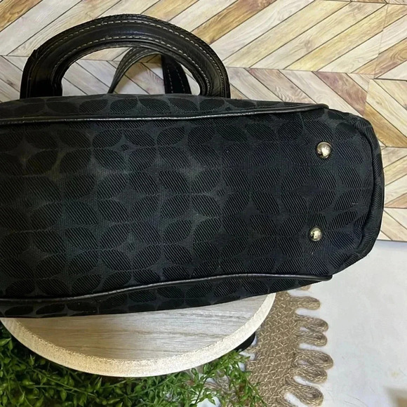 Vintage Fossil Canvas‎ Handbag Black 90's Y2K Classic Timeless Solid Minimalist - Picture 7 of 13
